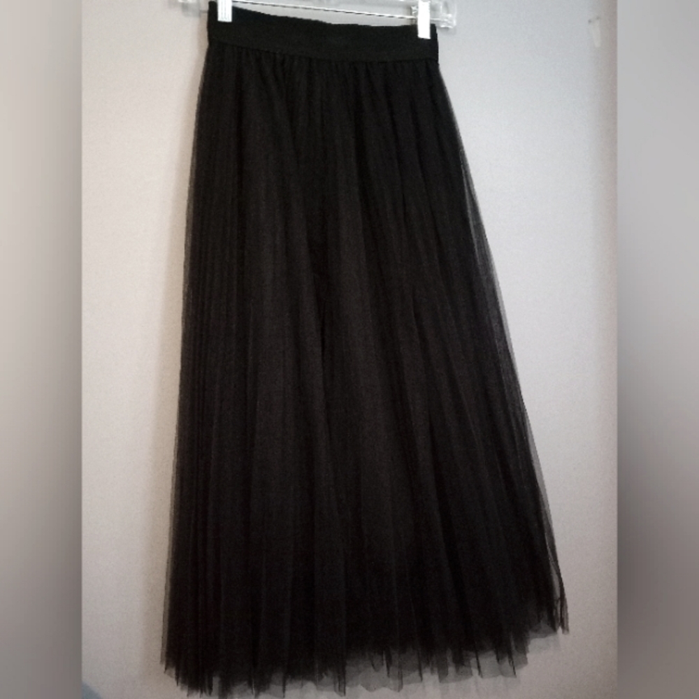Cecil Mcbee Black Mesh Midi Skirt